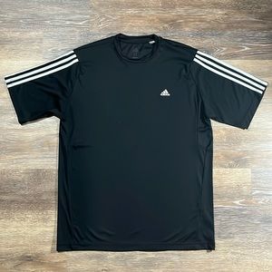 Men's Classic 3 Stripe Black Adidas Tee